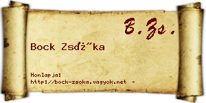 Bock Zsóka névjegykártya